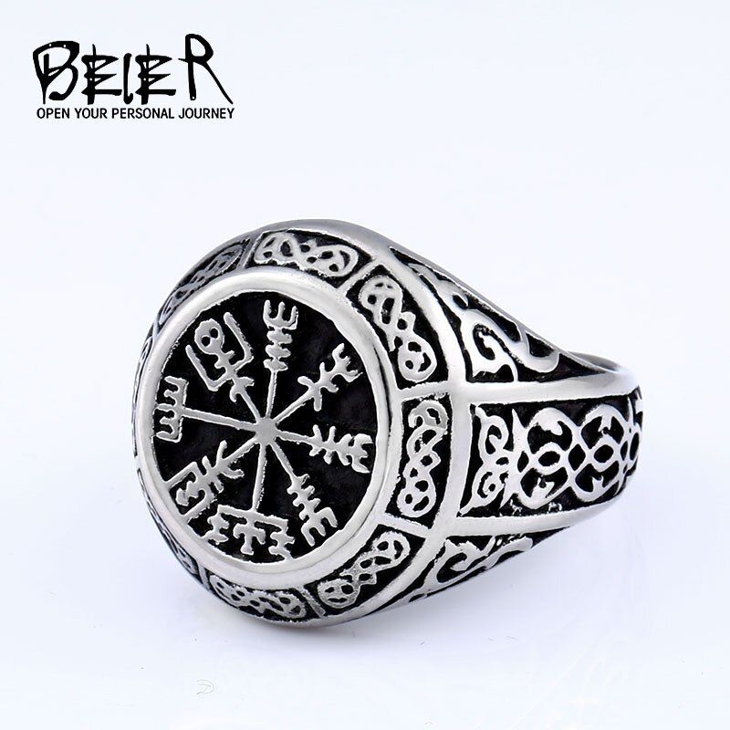 Beier 316L Stainless steel nose viking men ring Dragon Animal Pagan Odin Amulet Vegvisir scandinavian fashion jewelry BR8-622