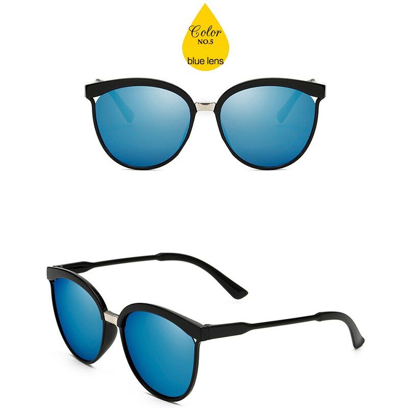 Blue LensRBRARE 2019 Classic Simple Cat Eye Sunglasses Women Luxury Plastic Sun Glasses Classic Retro Lunette De Soleil Femme UV400