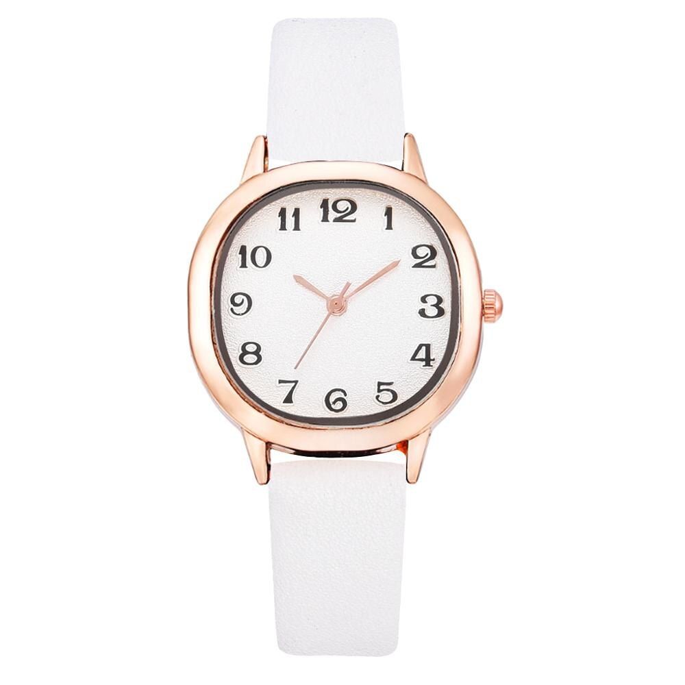 Watch For Women Bracelet Set Simple Ladies Bracelet Watch Casual Leather Quartz Wristwatch 2pcs Set Black Clock Zegarek Damski