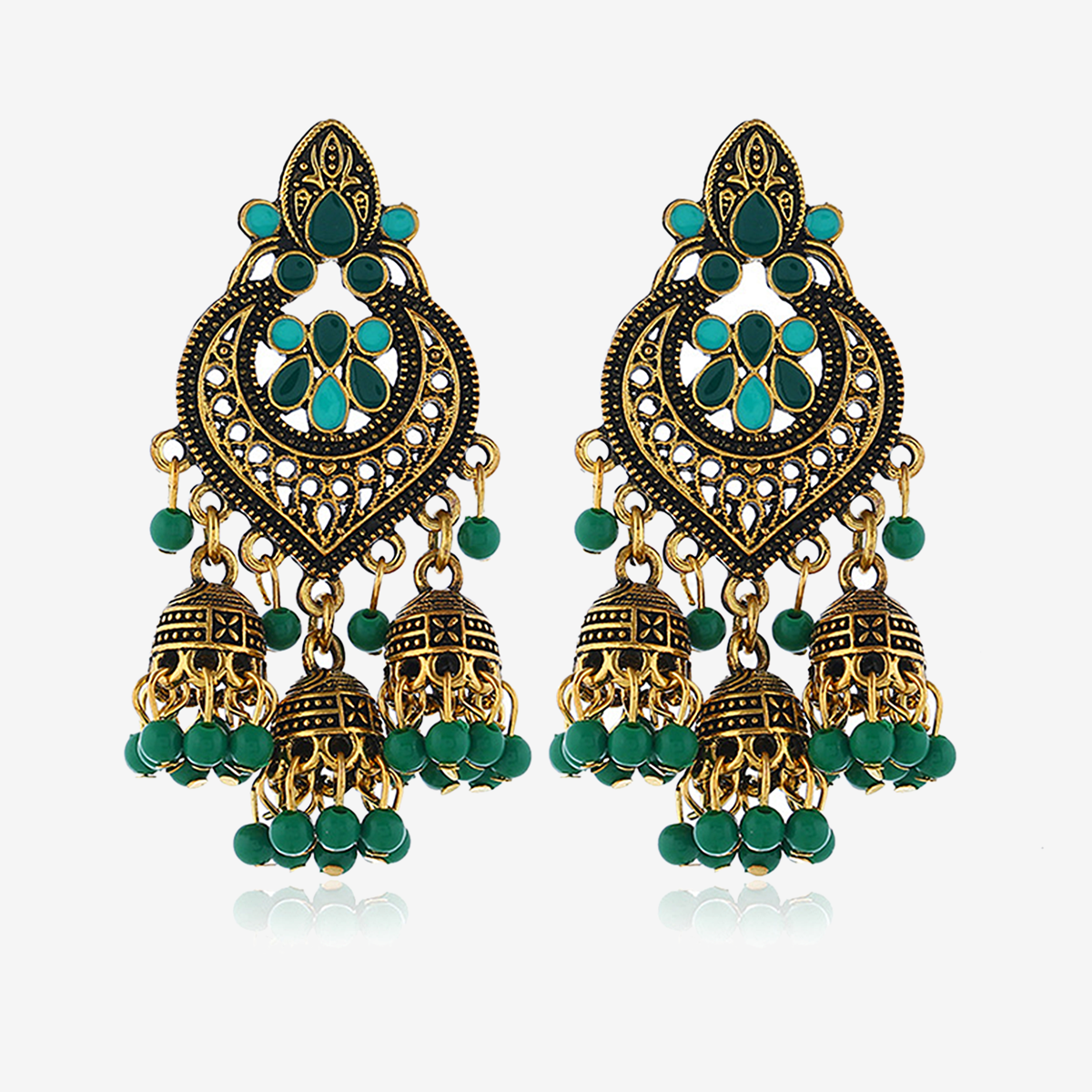 Trendy Vintage Indian Antique Kundan Jhumka Earrings for Women/ Jhumki Drop Earrings for Girls - Ear Ring - কানের দুল - Earrings For Girls - Ear Ring - Ear Ring