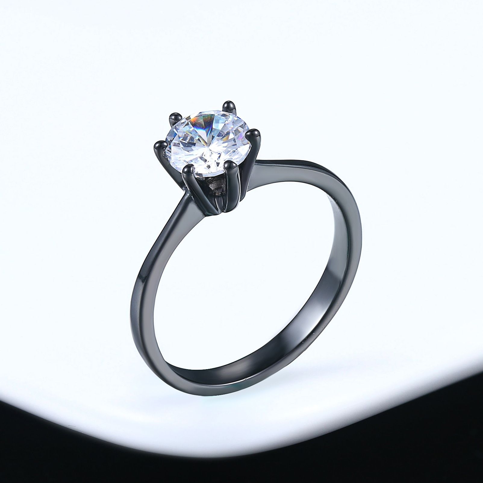 Wedding Rings For Women Classic 1 Carat AAA+ Zircon Light Gold Color Engagement Anniversary Ring Jewelry Wholesale R174