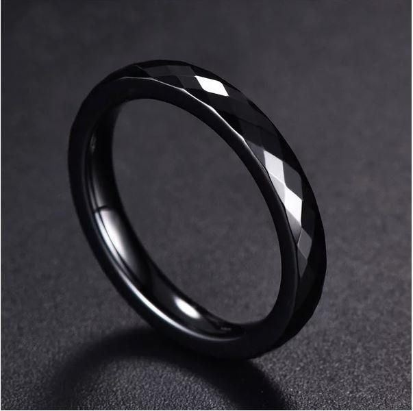Ceramic Black Finger Ring