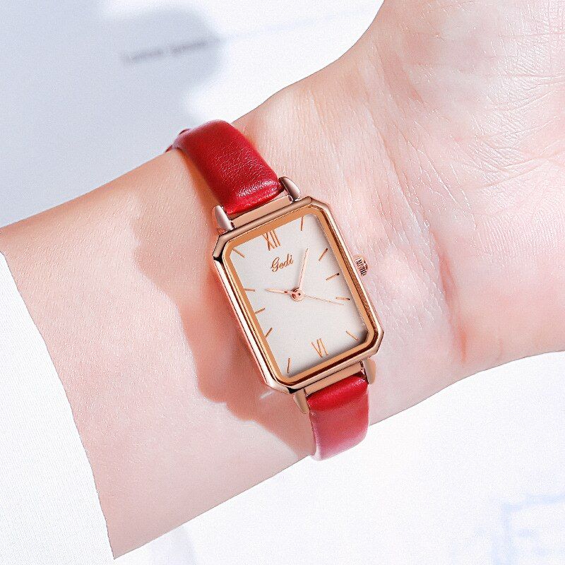 Special Brand Design Luxury Watch High-grade Models Diamond Fashion Lady Dress GreenLeather Watch Jewelry Square Women Watch