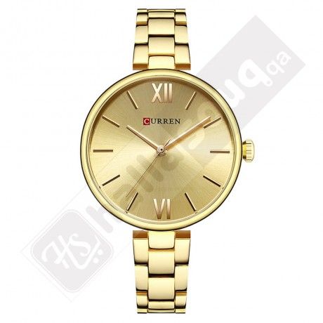 CURREN 9017 RoseGold Stainless Steel Analog Watch For Women - Gold