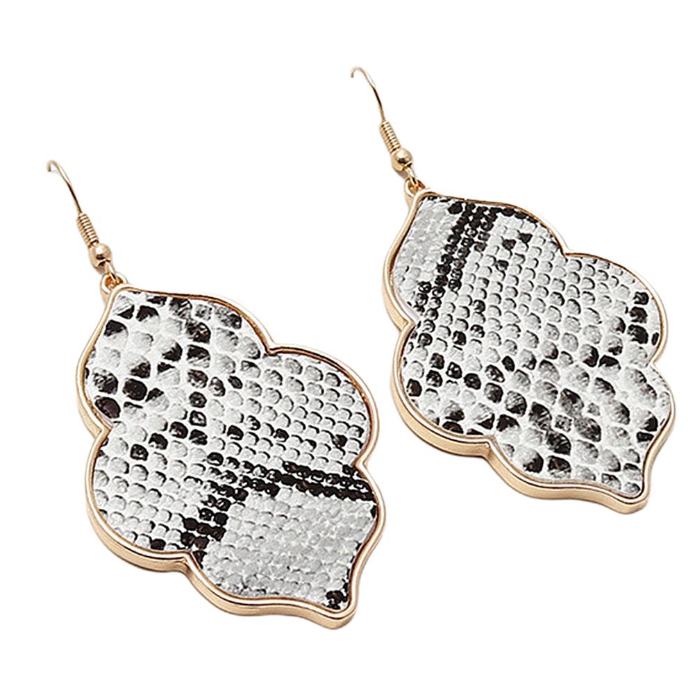 Women Abalone Shell Leopard Hook Dangle Earrings Banquet Party Jewelry Gift