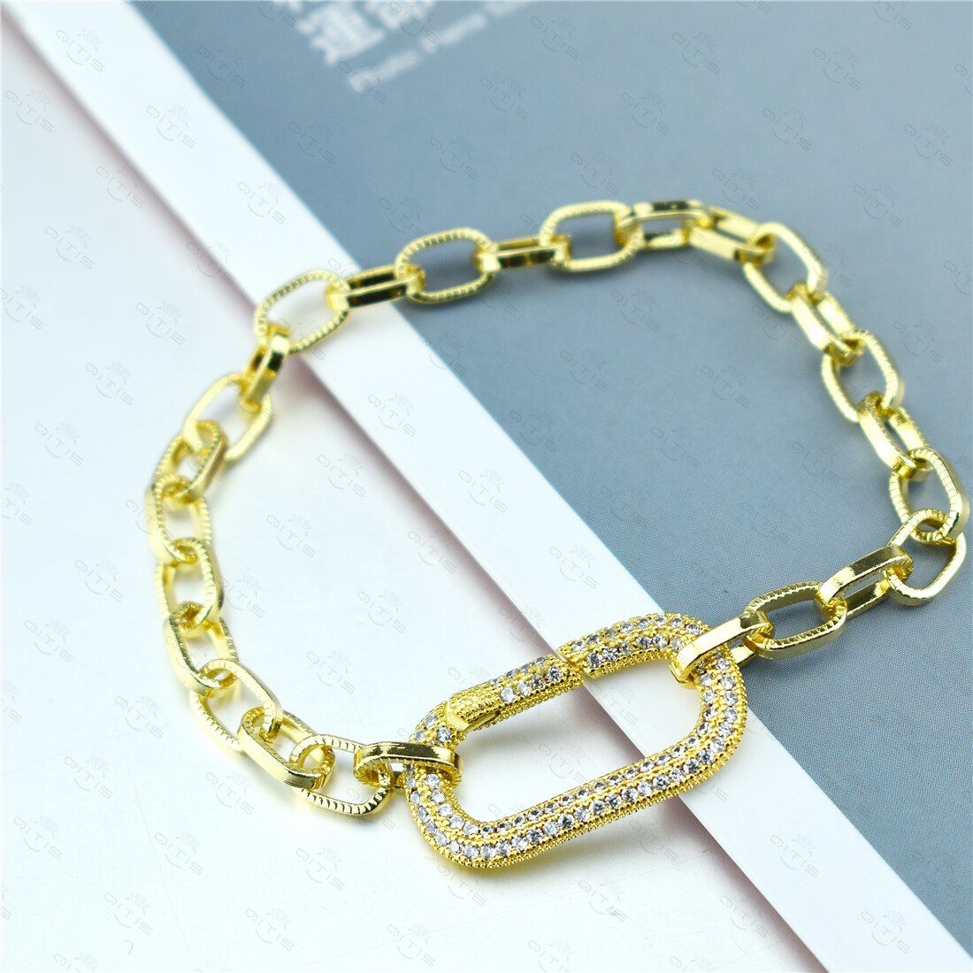 Design Chunky Chain Bracelet Round Rainbow AAA Cubic Zirconia Pendant Bangle Fashion Women/Men Hip Hop Jewelry Gift