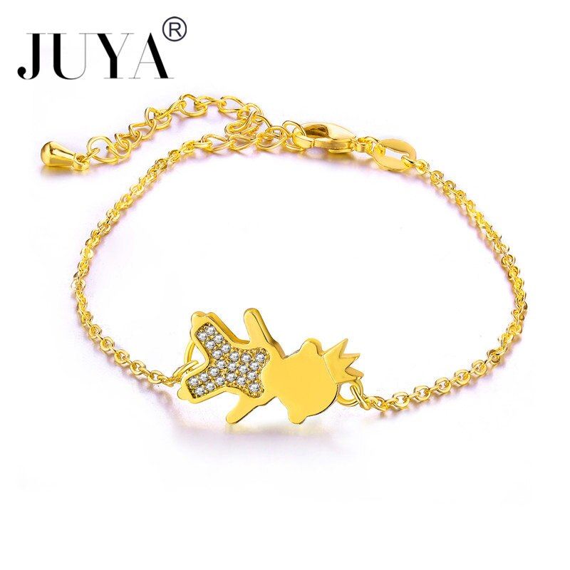 JUYA fashion mama Bracelets Handmade Women Kids Charms Jewelry copper zircon boy girls Mother bracelets gift kawaii jewelry