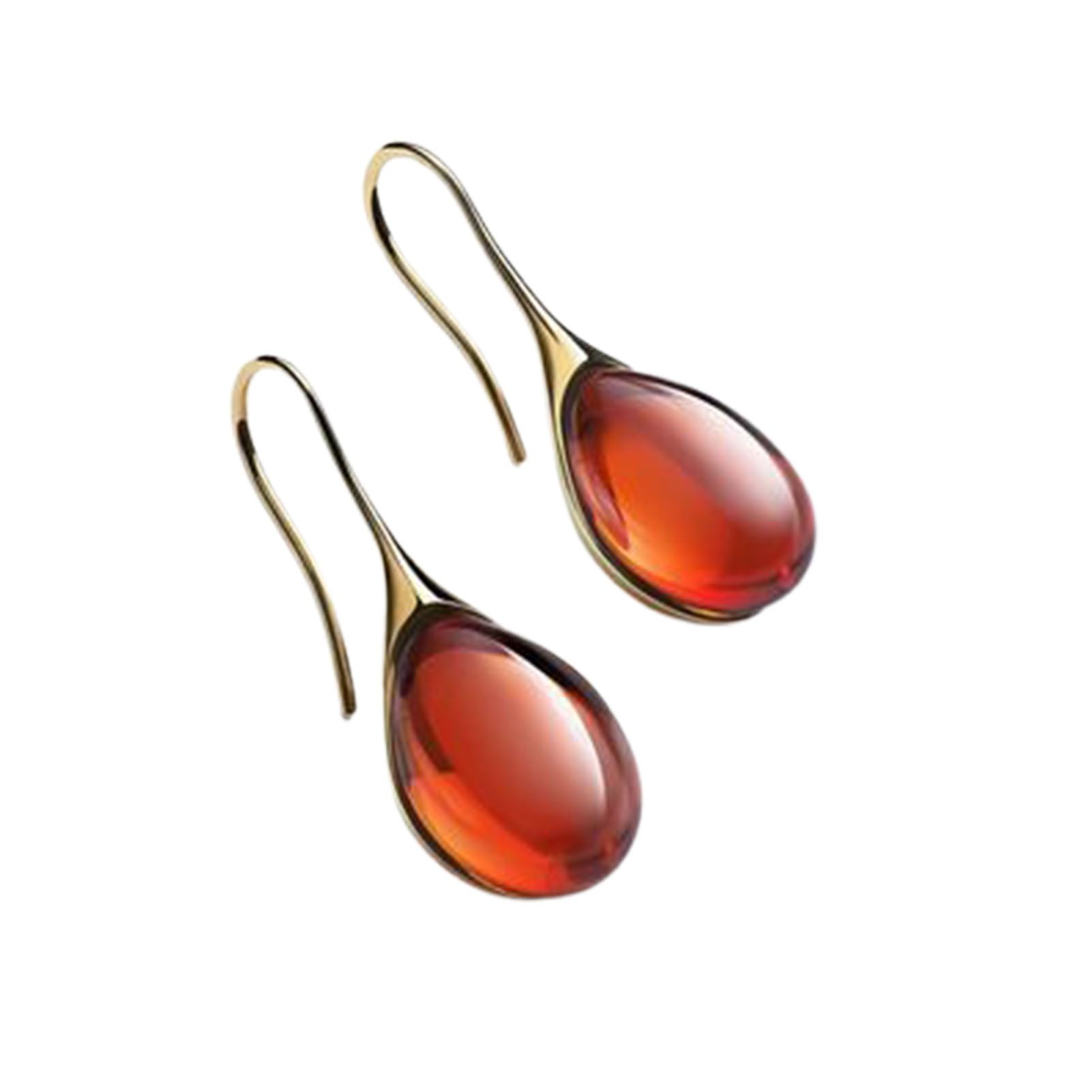 Hook Earrings Shiny Temperament Oval Shape Dangle Earrings