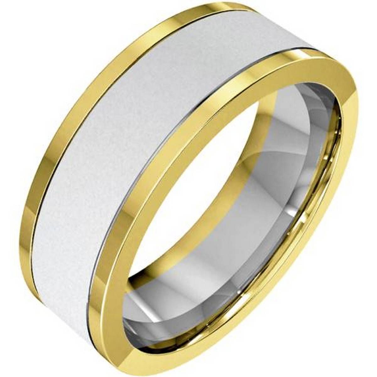 Golden & White Finger Ring for Men