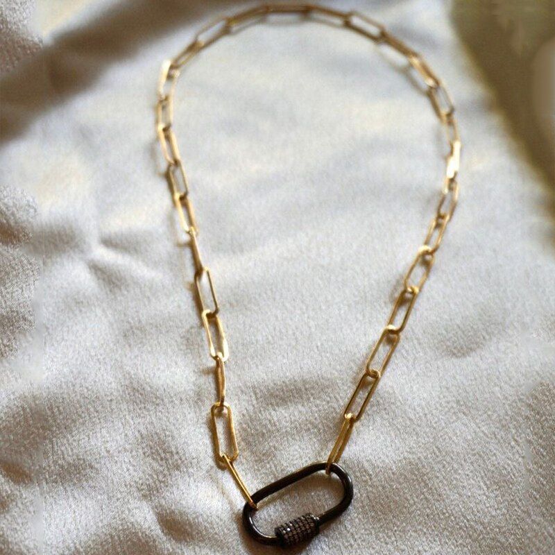 Stainless Steel Chain Necklace CZ Spiral Buckle Pendant Necklace Women Charm Jewelry Bohemia 2020 New Design Wholesale