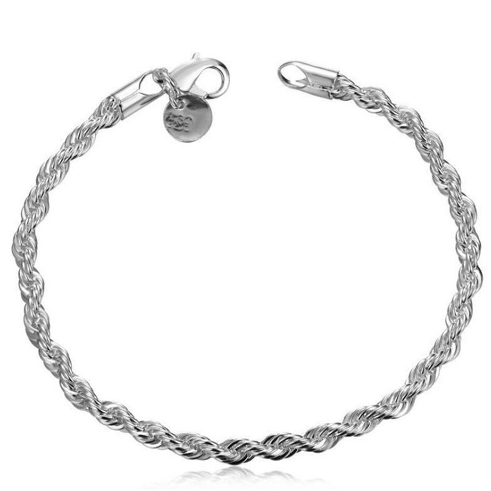 925 Silver Twist Bracelet European And American Fashion Jewelry Twinkling