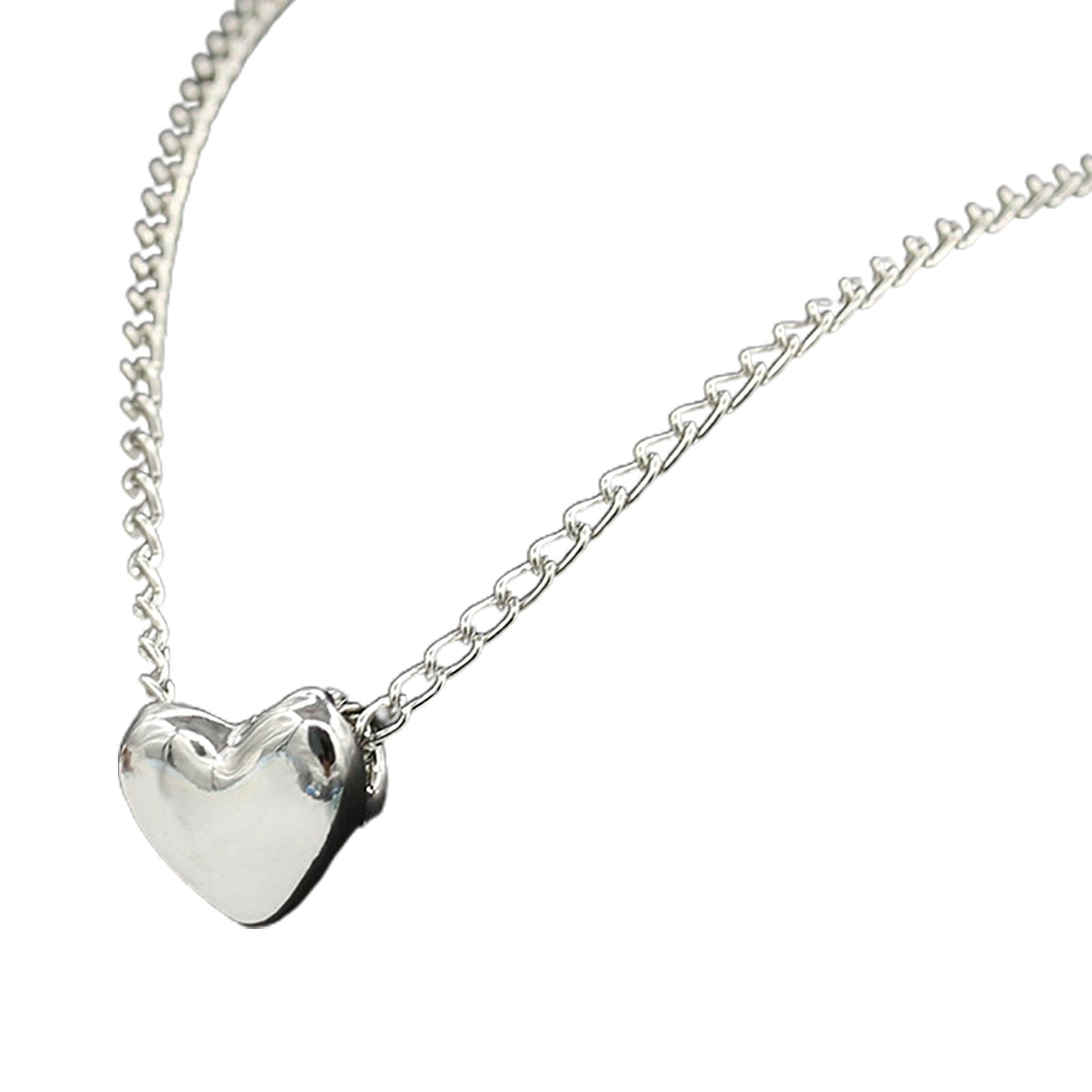 Women Elegant Love Heart Pendant Necklace Choker Chain Jewelry Accessory Gift