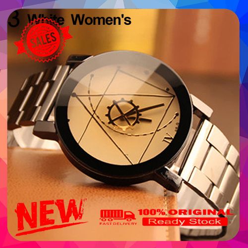 Men's Women's Lover Compass Hands Stainless Steel Band Analog Quartz Wrist Watch