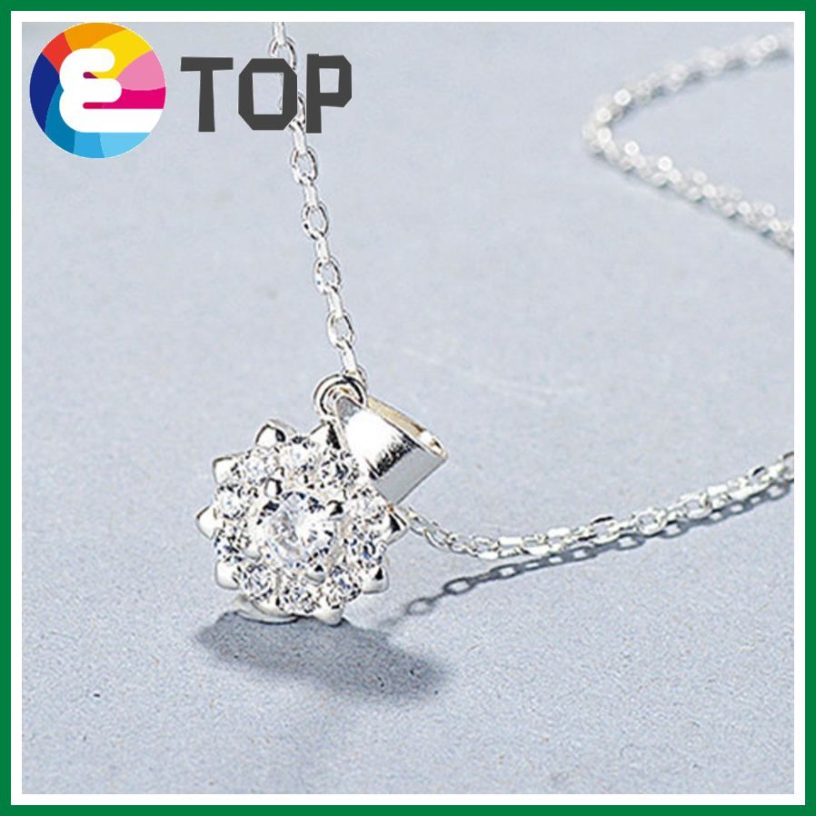 European And American Style Inlaid Creative Sun Flower Woman Flower Pendant Sweet Short Flower Necklace