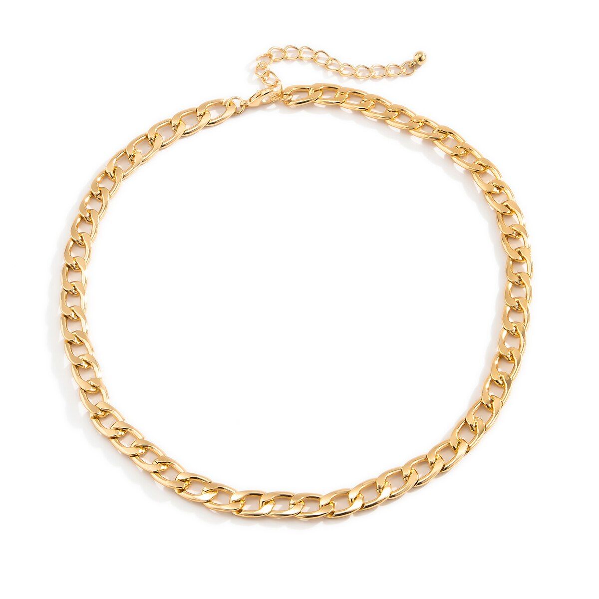IngeSight.Z Punk Miami Cuban Thick Short Choker Necklace Collar Simple Minimalist Gold Color Chunky Necklace for Women Jewelry