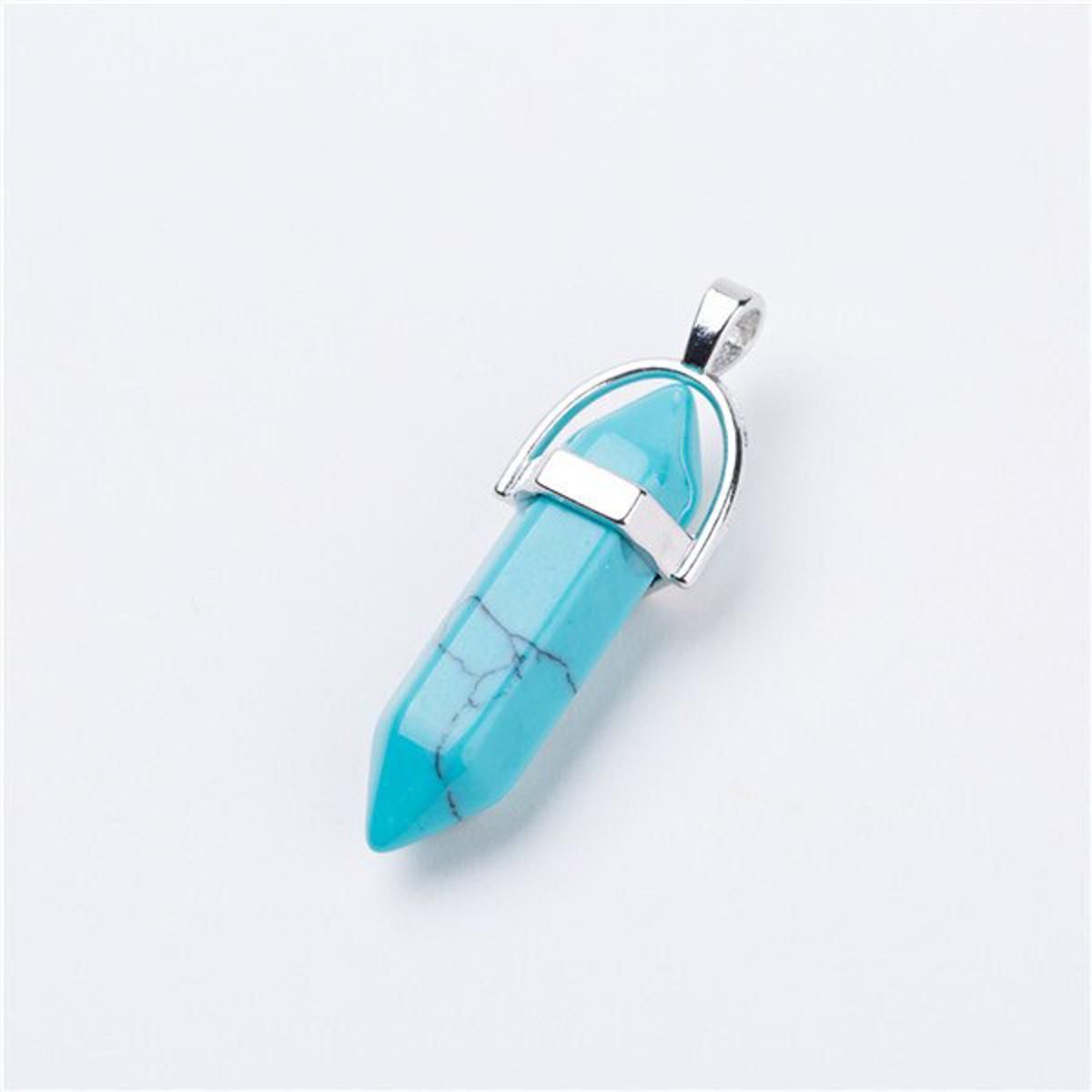 2017 Fashion Natural Stone Bullet Sharp Crystal Pillar Women Necklace Pendant