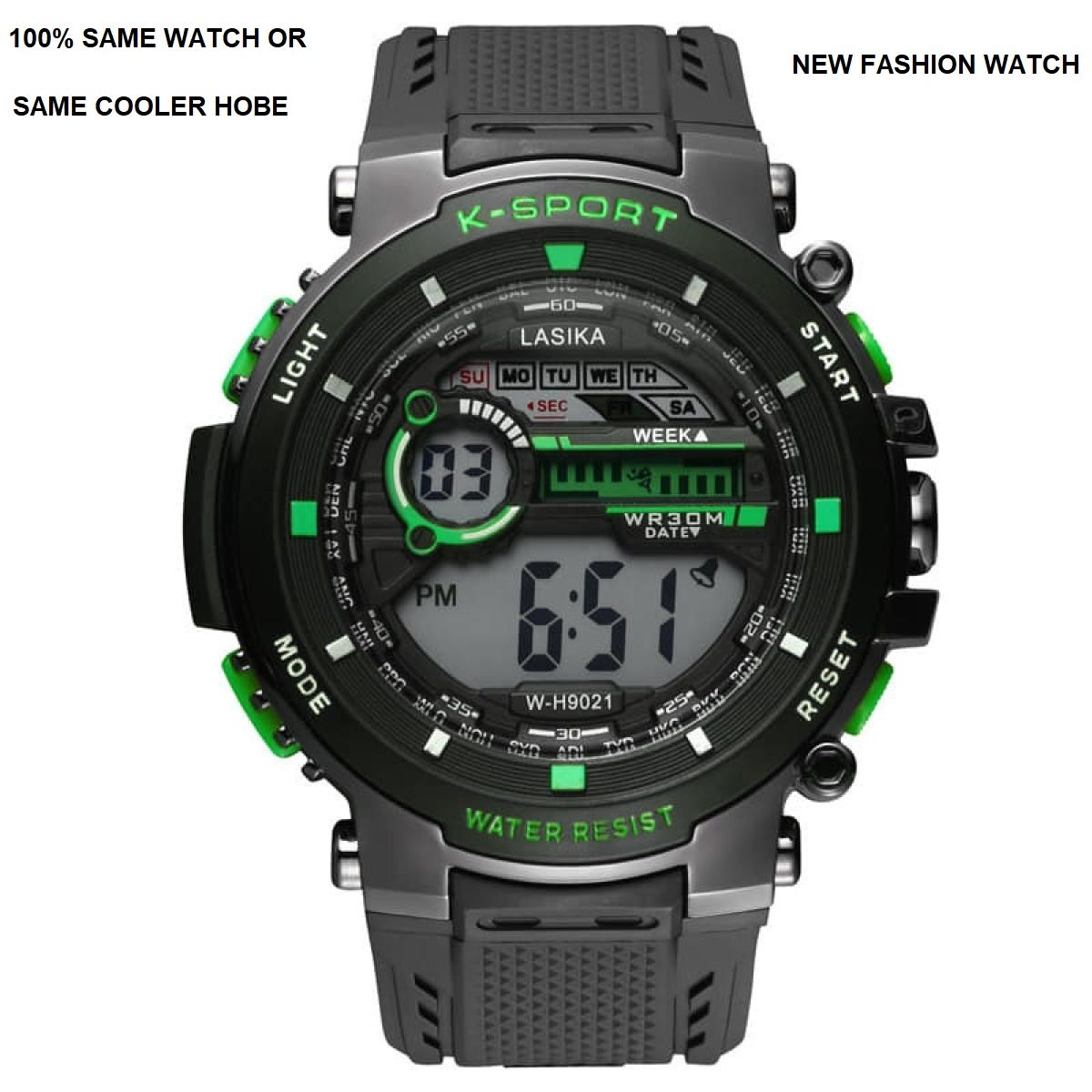 Lasika W-H9021 Water Resistance/ Waterproof 30M Silicon Digital Watch For Men -Red - Watch For Men - Watch For Men - Watch - ঘড়ি