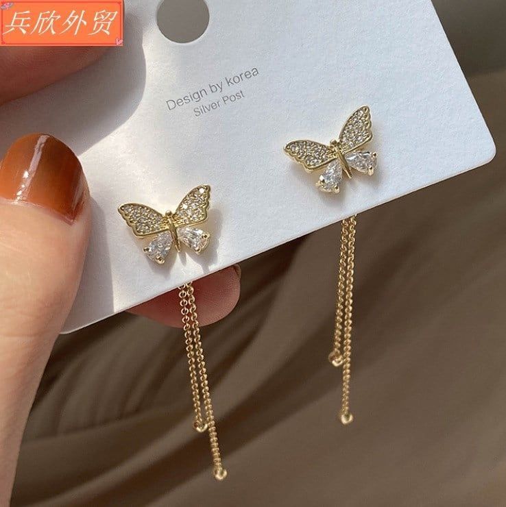 Butterfly Drop Earrings For Women Vintage Jewelry Modern Party Wedding Bridal Accessories Trendy Dangle Earrings