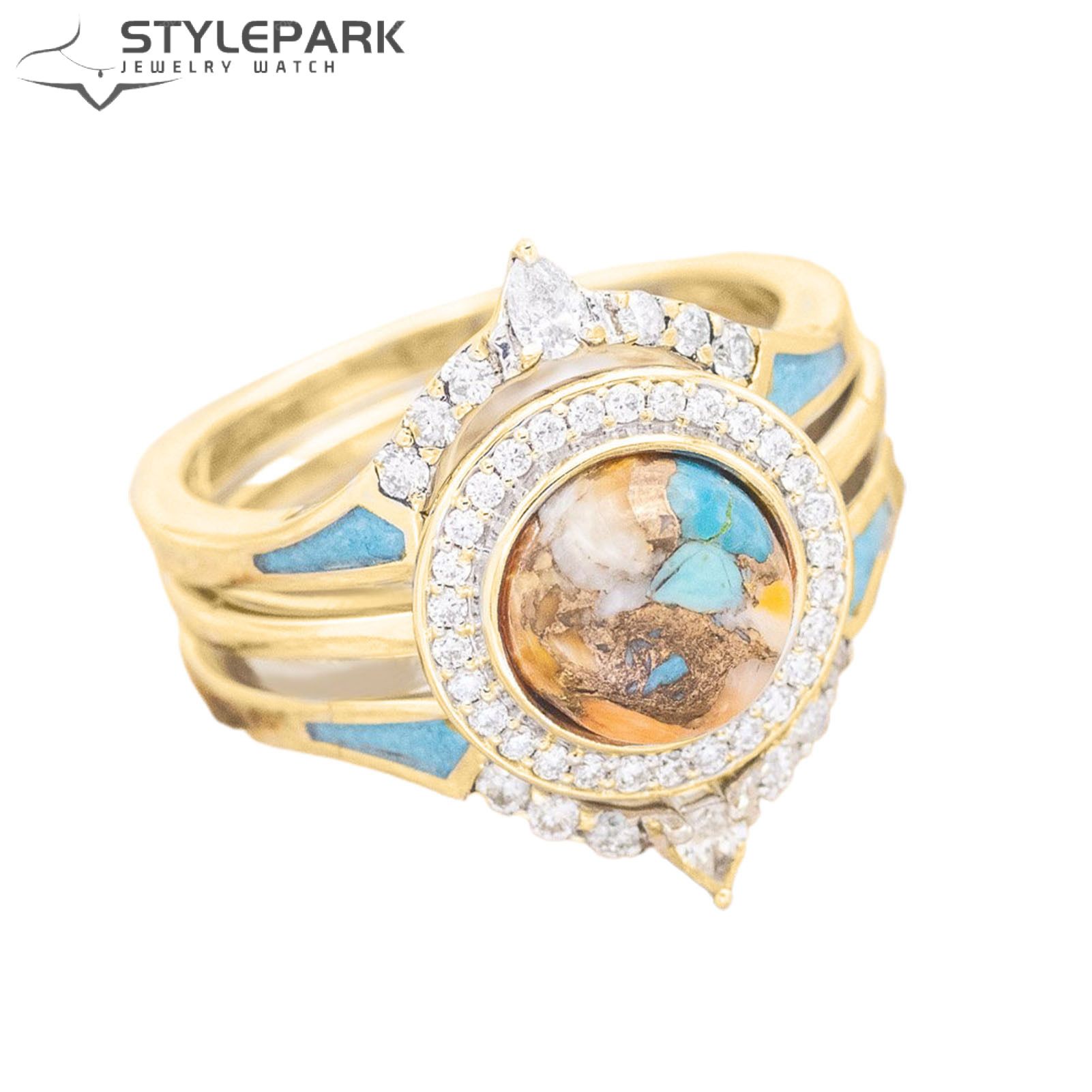 3Pcs Women Rings Geometric Rhinestones Jewelry Bohemian Stackable Finger Rings for Dating