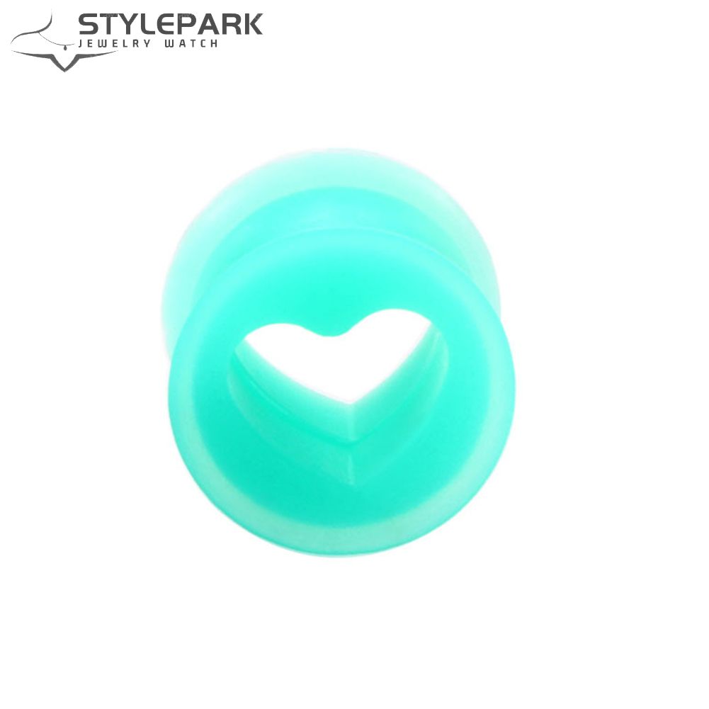 1Pc Unisex Heart Shape Silicone Ear Plug Tunnel Expander Body Piercing Jewelry