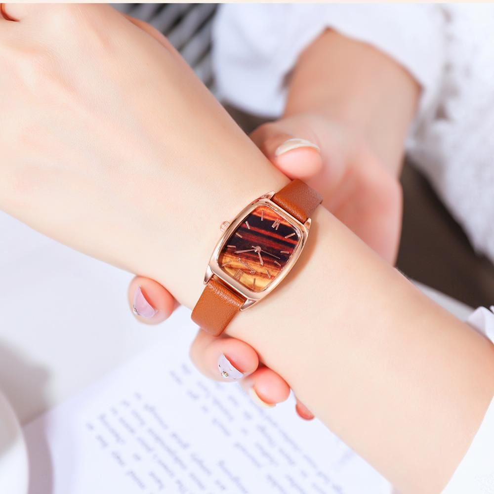 Bravura Brand Exquisite all Simple Women Rectangle Watches Retro Leather Female Clock Watches For Women Fashion Wristwatches