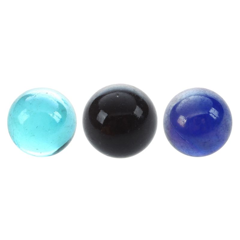 30 Pcs Marbles 16mm Glass Marbles Knicker Glass Balls Decoration Color Nuggets Toy Dark Blue + Black + Light Blue Set