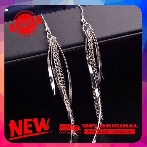 Women's Vintage Elegant Alloy Long Tassels Chain Drop Hook Dangle Earrings Jewelry