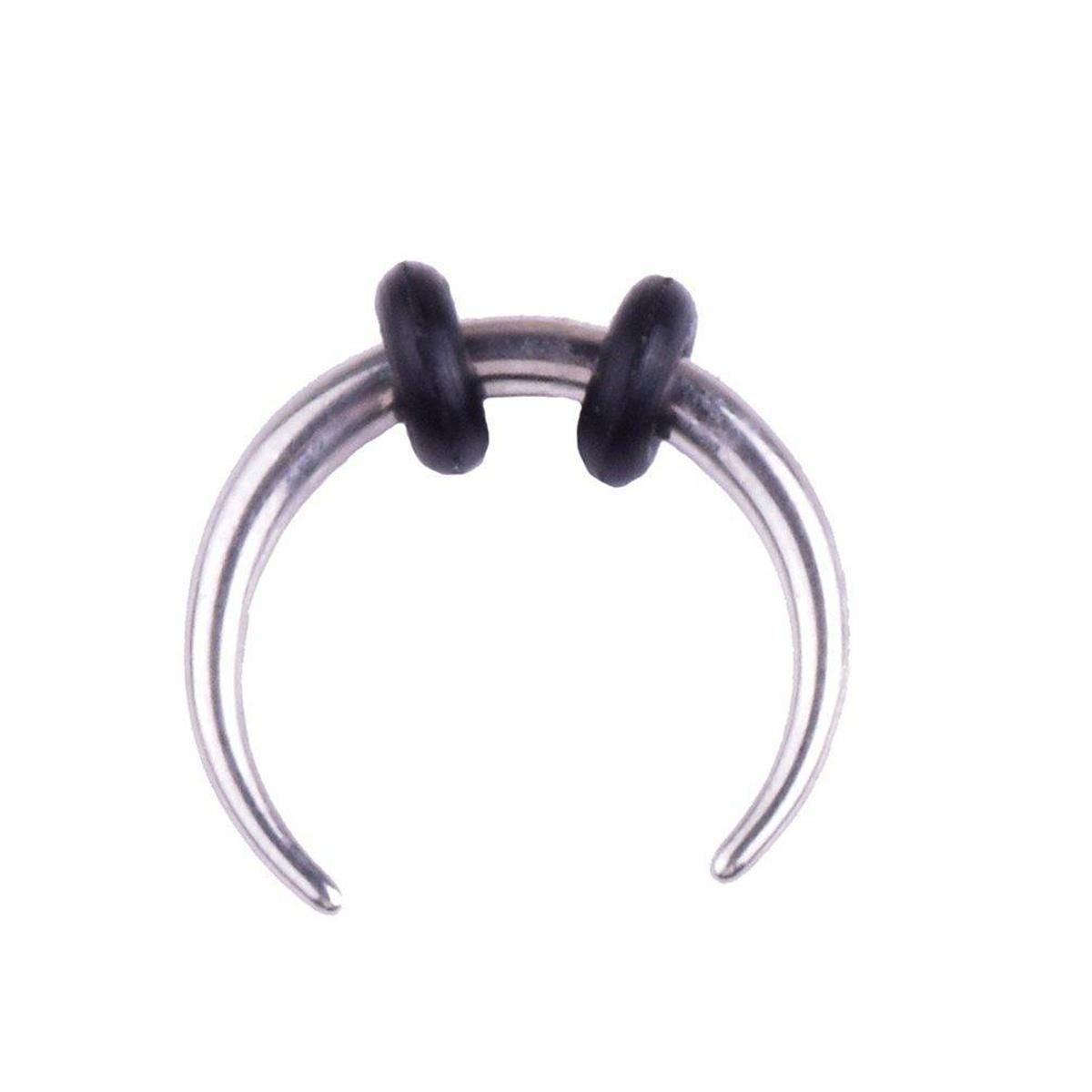 Human Body Piercing Stainless Steel Horn Nose Ring C-Shaped Nose Nail-Steel 1.2*10MM