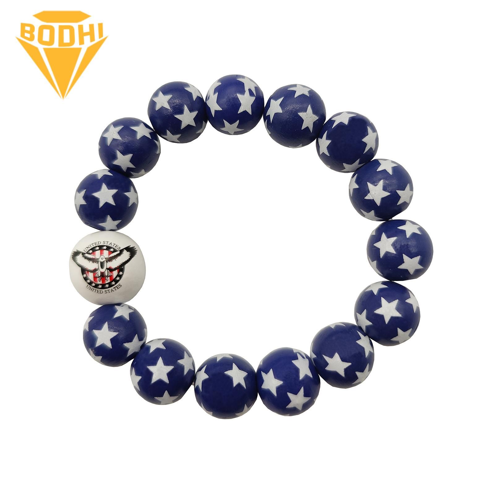 BODHI Unisex Bracelet Long Lifespan Independence Day Themed Unisex Stretch Beaded Bracelet