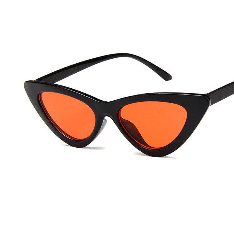 C6black-redHAPTRON Brand small cat eye sunglasses women Vintage Black Red White sun glasses Trendy Ladies street style lentes de sol mujer