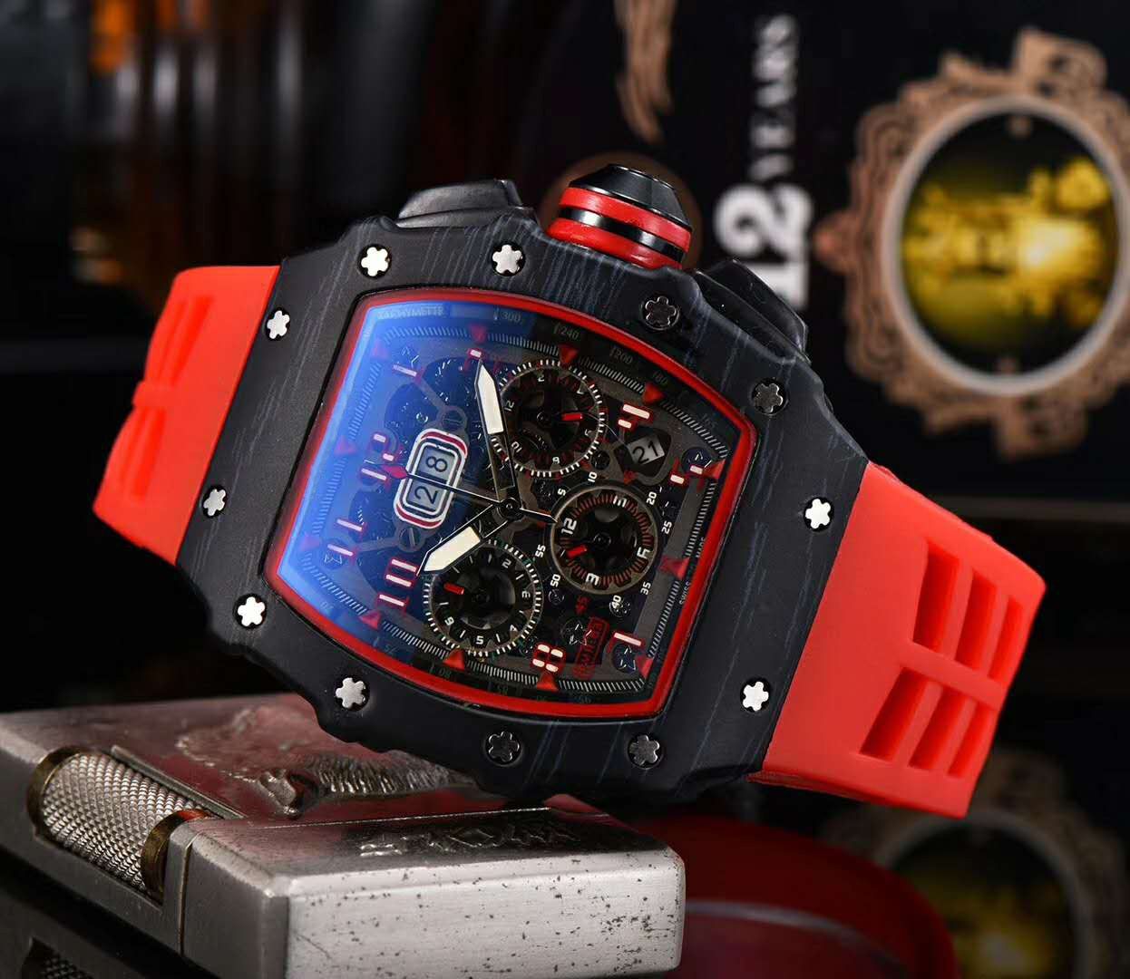 ˉRichard Automatic WatchˉLimitde ˉEdition Mens Watches Top Brand Luxury Quartz Wristwatch Silicone Strap anniversary gifts