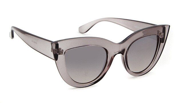 C82020 Cat Eye Sunglasses Women Brand Designer Tinted Color Lens Men Vintage Shaped Sun Glasses Female Black Eyewear