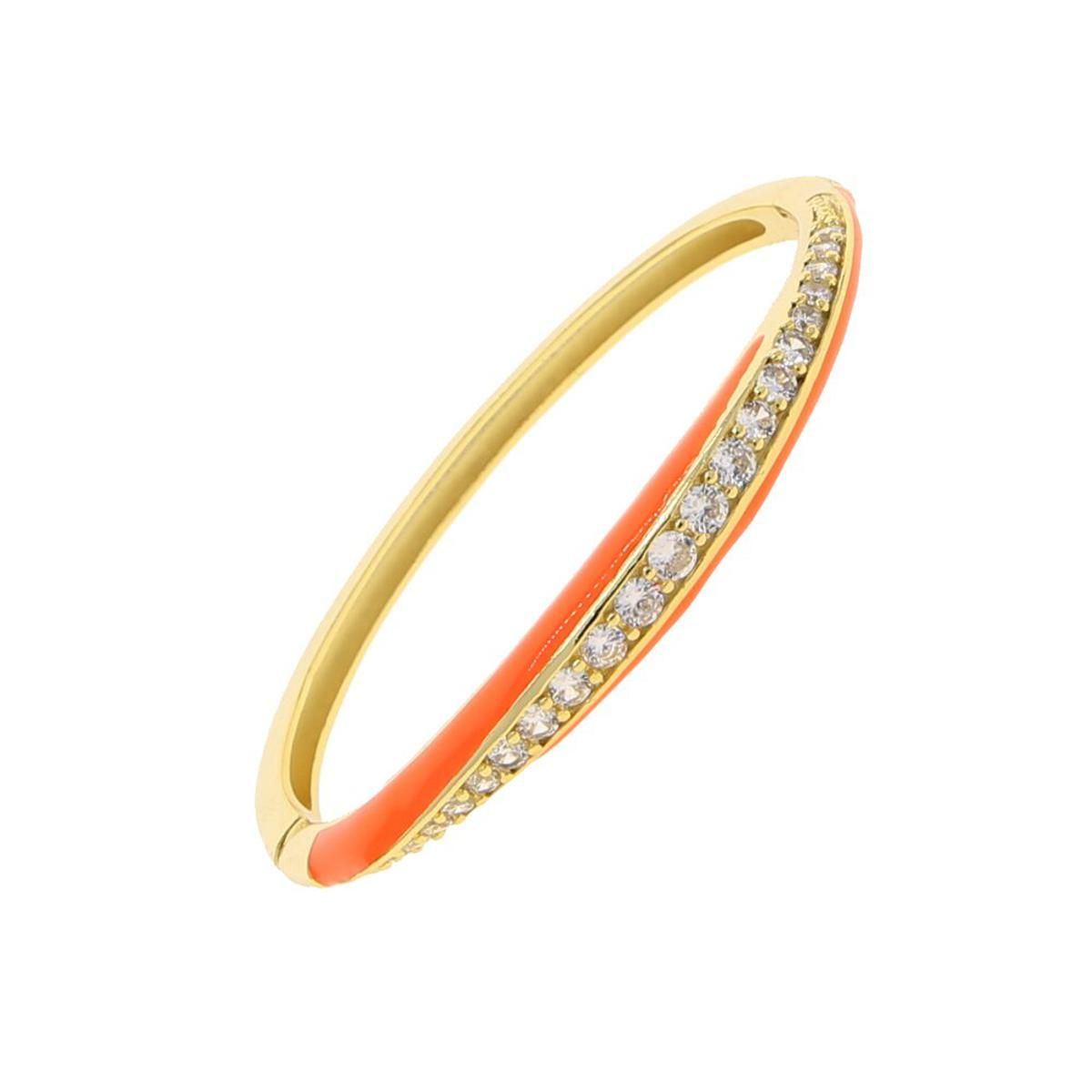 Neon Enamel Gold Color Bangle Bracelet 5A Cubic Zirconia Top Quality Colorful Summer Hot Selling Bracelet