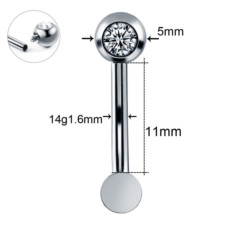 1PC Titanium Rook Piercings Nose Stud Sur Lip Captive Bead Rings Pussy Gential Piercing Crystal BCR Jewelry
