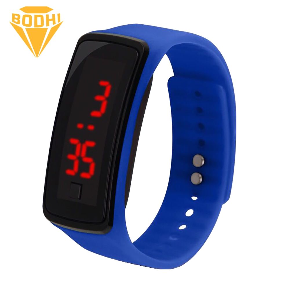 BODHI Fashion Children Student Electronic LED Sport Silicone Watchband Wrist Watch