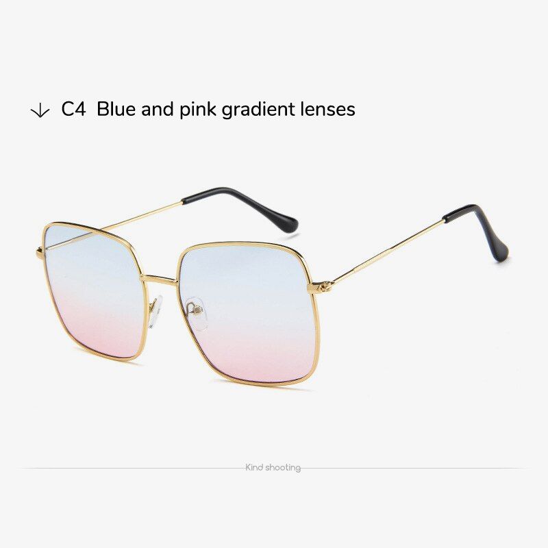 BLUE PINKToketorism 2019 fashion glasses brand designer gradient UV400 lenses woman sunglasses 881