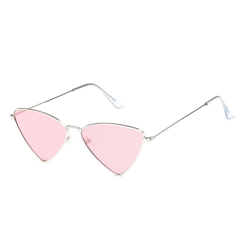 Silver-PinkOEC CPO Hot Cat Eye Women Sunglasses Fashion High Quality Cute Women's brand Retro Triangle sunglasses Oculos de sol O284
