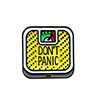 English Letter Don't Panic Weight Scale Badge Collar Brooch Pin Lapel Jewelry