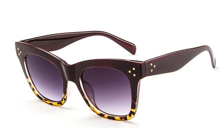 C8 Red LeopardRBRARE Luxury Square Sunglasses Women Design Retro Colorful Transparent Fashion Cat Eye Sunglasses Female Vintage Eyewear UV400