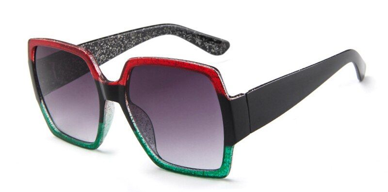 C12020 Sunglasses Women Luxury Brand Women Designer Oversized Square Sun Glasses Female Summer Style Shades UV400 Tricolor Frame