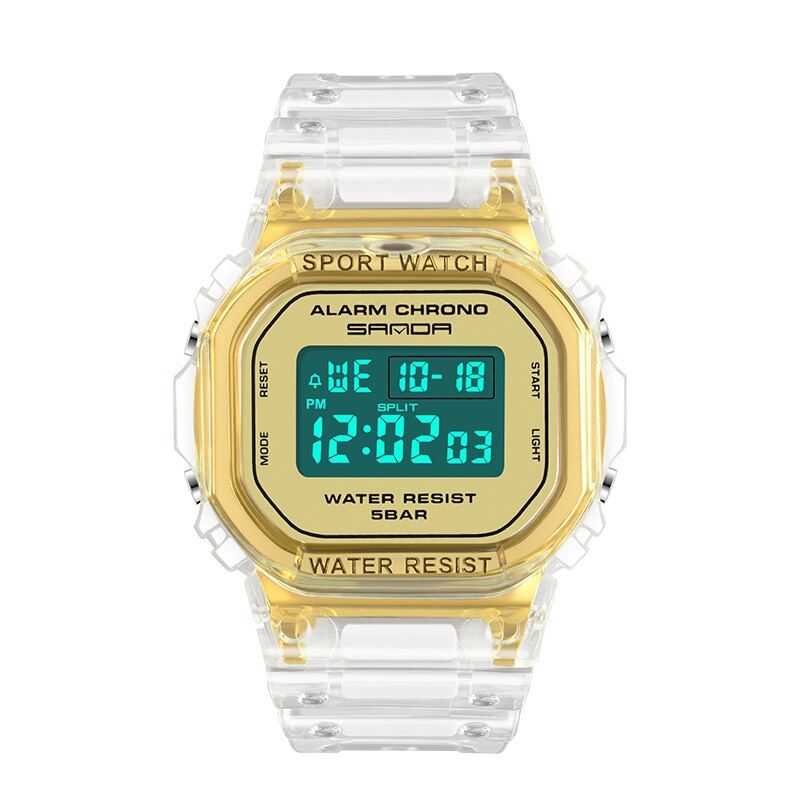 Digital Wrist Watches For Women Waterproof Electronic Sport Fashion Transparent Watch Swimming Water Resistant Most Sold Clock