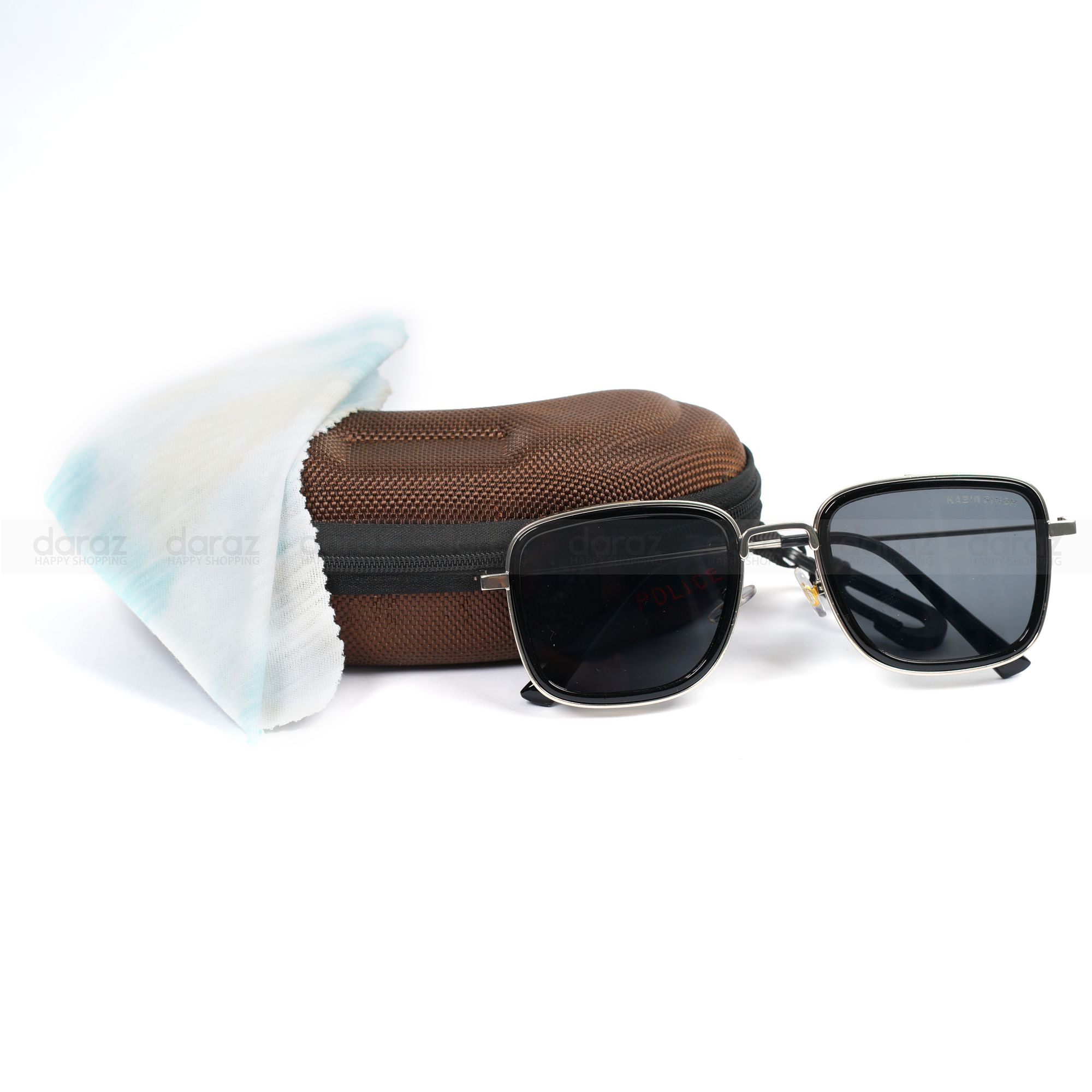 Square Metal Sunglass for Men With Carry Bag