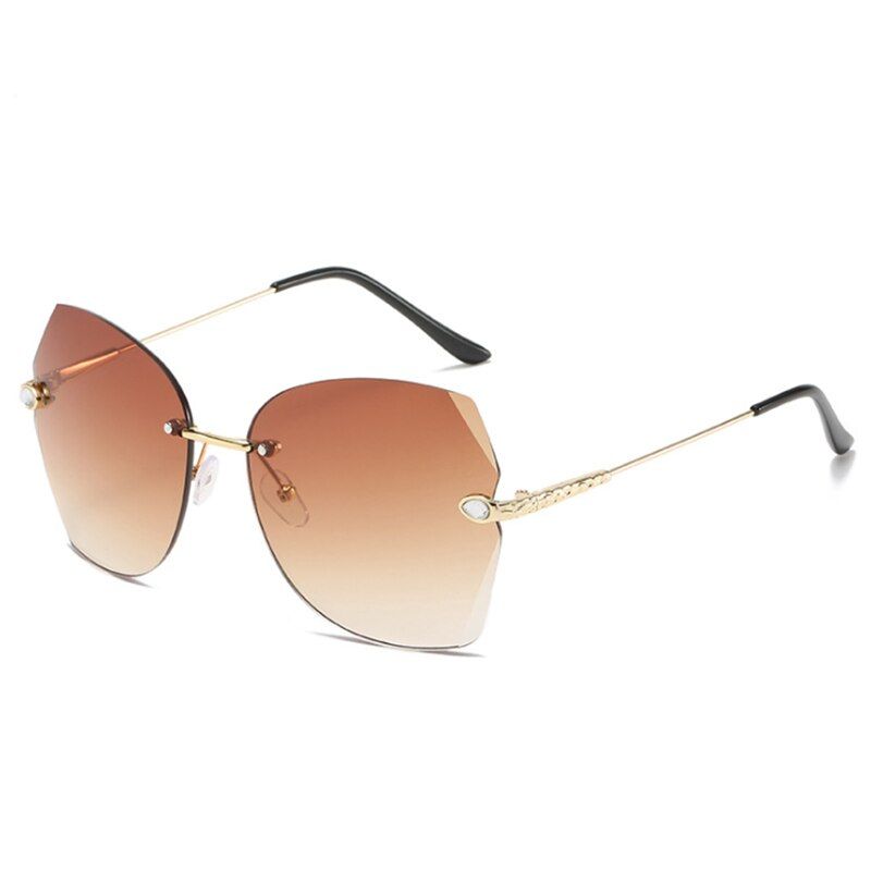 C 2VWKTUUN Sunglasses Women 2020 Rimless Sun glasses Vintage UV400 Women's Sunglasses Crystal Frame Woman's Sunglass Ocean Glasses