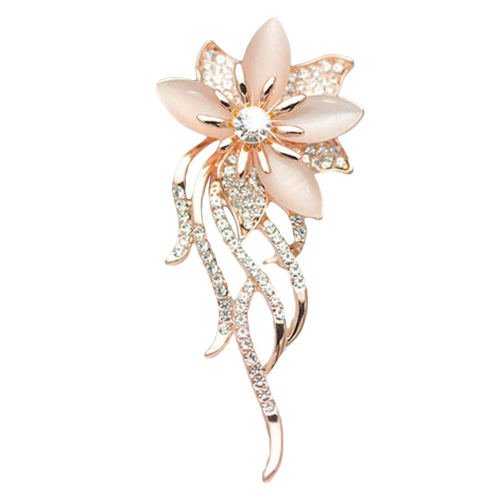 Women's Flower Brooch Pin Rhinestone Party Jewelry Scarf Garment