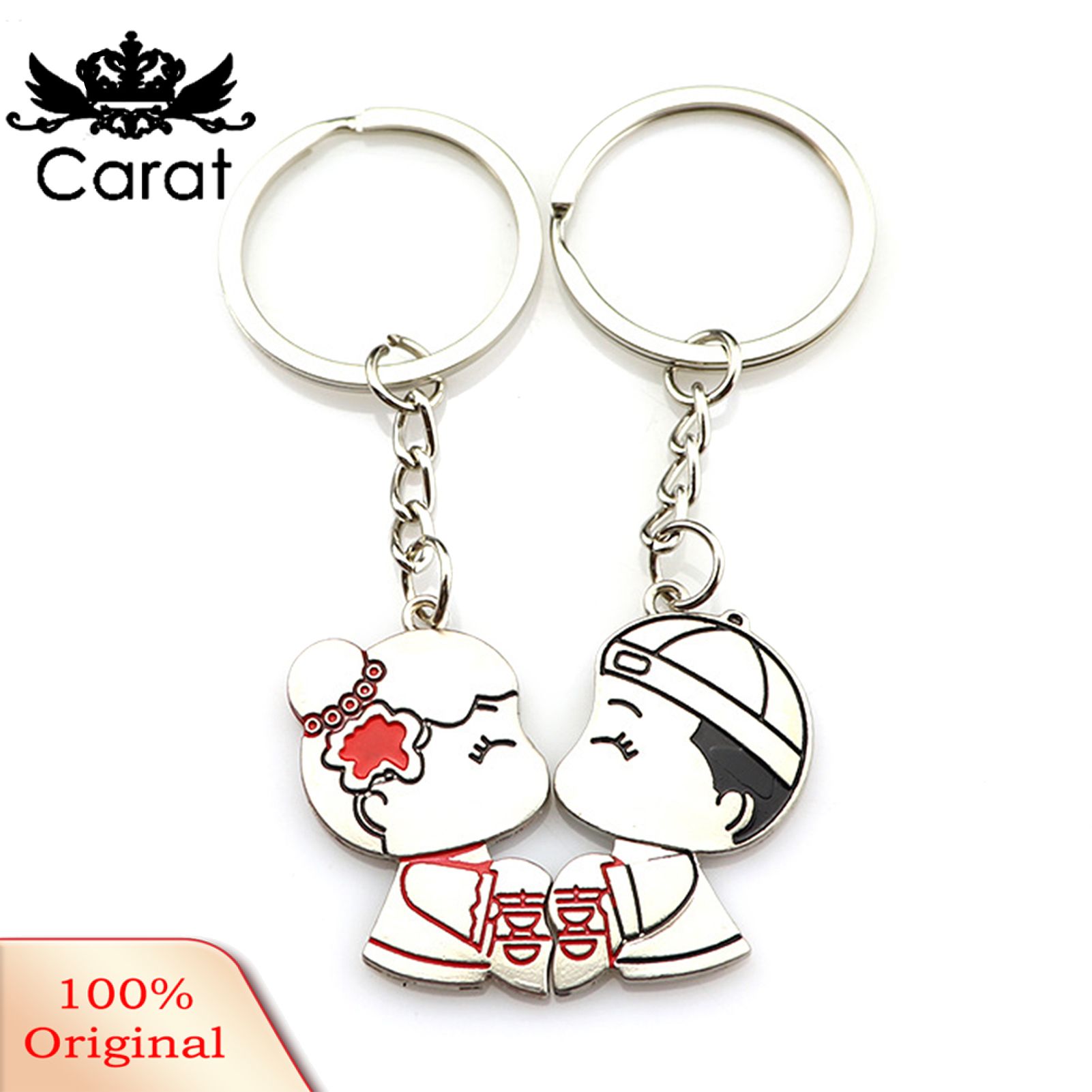 Key Ring Cartoon Couple Heart Keychain Fashion Creative Pendant