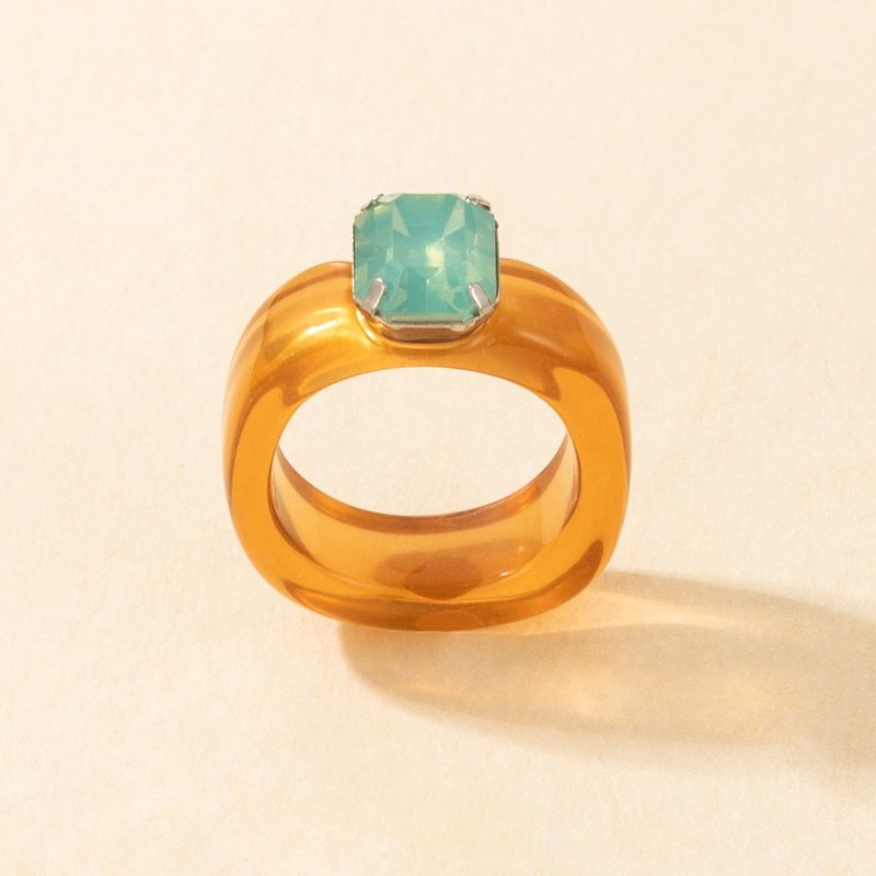 2021 New Resin Acrylic Ring for Women Korean Colourful Irregular Crystal Femal Jewelry Anillos Gifts