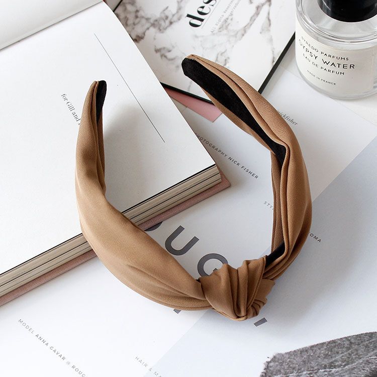 Women Fashion Wide Cross Knot Cotton Linen Headband