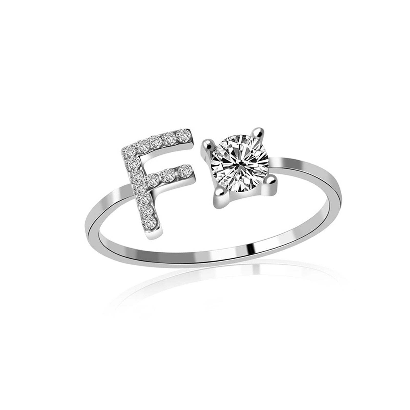 English Letter Ring Simple Letter Women Adjusle Opening Ring