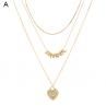Women Fashion 26 Letters Design Multilayer Neckle Clavicle Chain Pendant Gift
