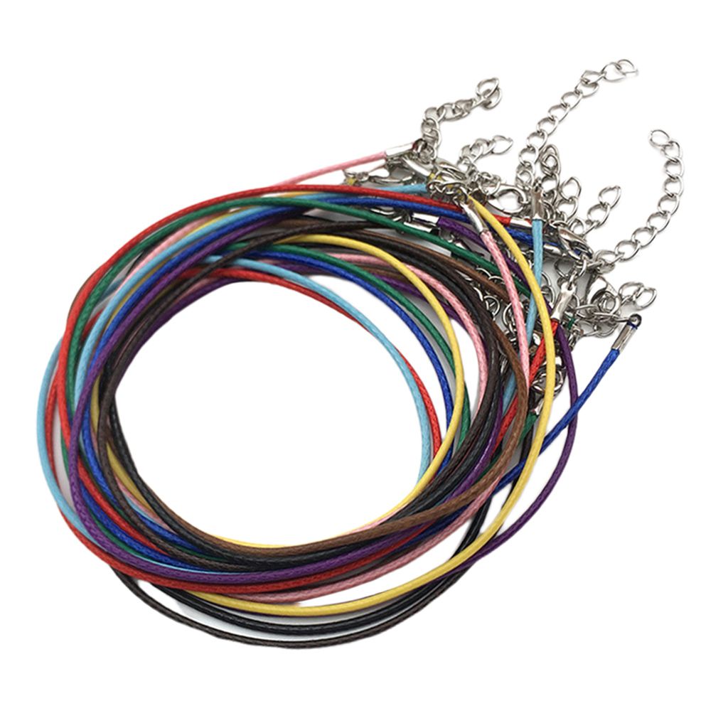 100 Waxed Necklace Cord Chain w/ Lobster Claw DIY Mixed
